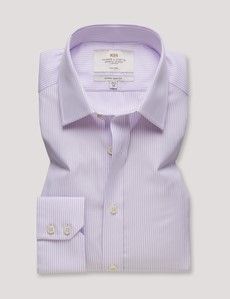 Extra Slim Fit Lilac & White Fine Stripe Non-Iron Shirt