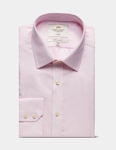 Extra Slim Fit Pink & White Textured Stripe Non-Iron Shirt