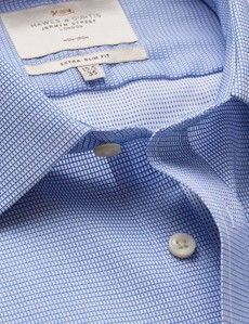 Non-Iron Royal & White Dobby Extra Slim Fit Shirt-preview1