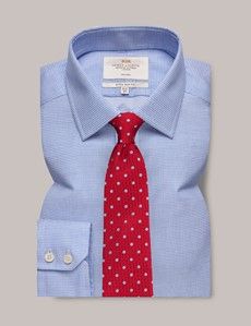 Non-Iron Royal & White Dobby Extra Slim Fit Shirt