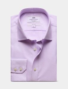 Extra Slim Fit Lilac & White Textured Weave Non-Iron Shirt