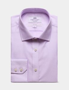 Extra Slim Fit Lilac & White Textured Weave Non-Iron Shirt