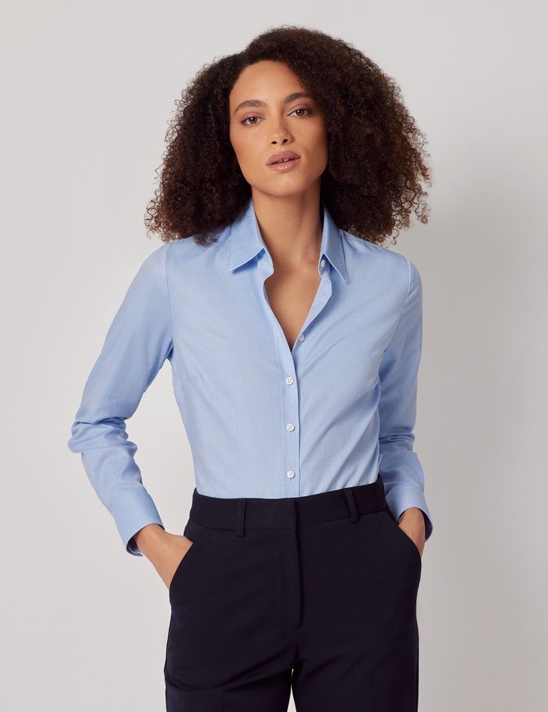 Semi-Fitted Light Blue Shirt