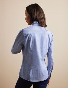 Semi-Fitted Blue & White Fine Stripe Shirt