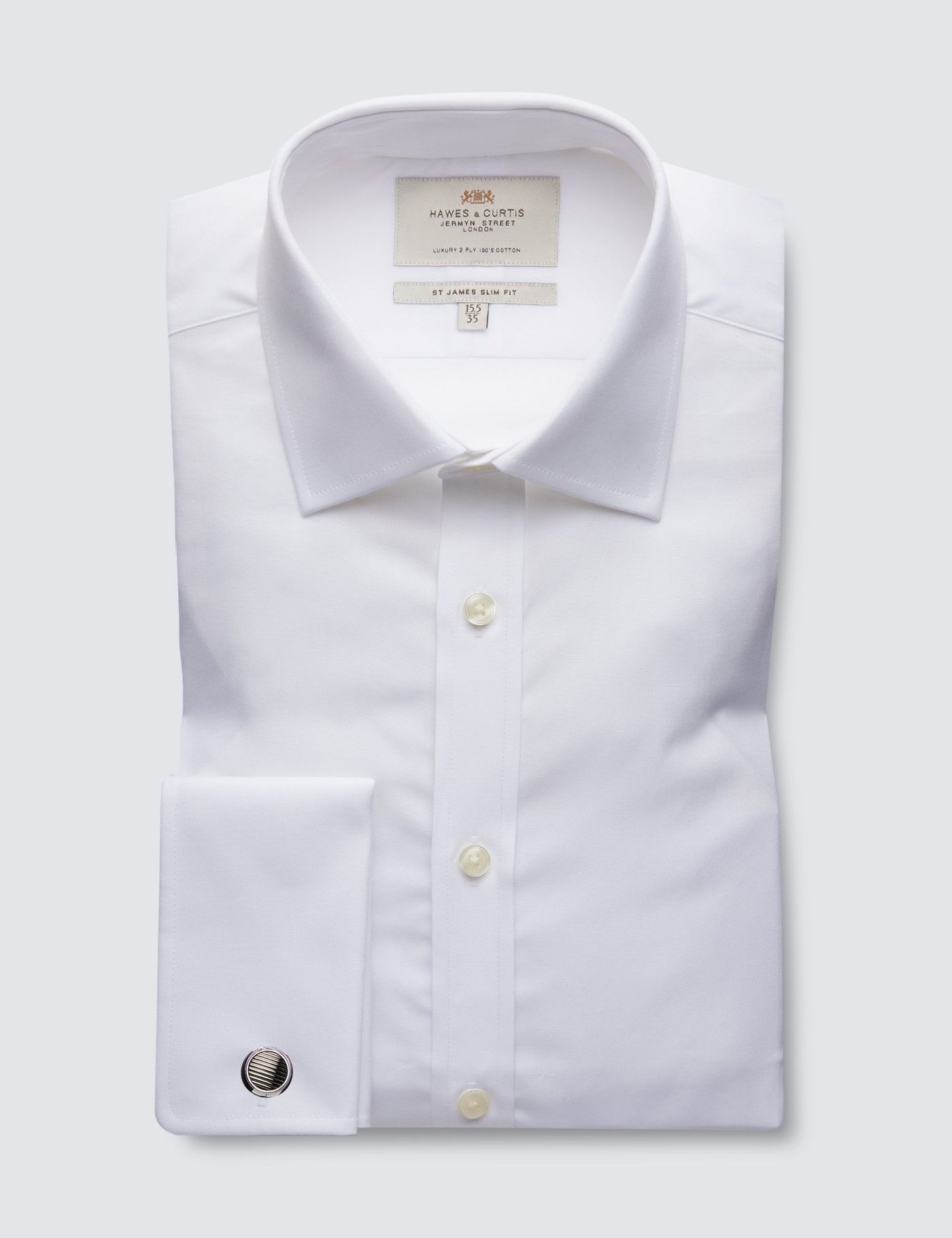 Slim Fit White Poplin Shirt-preview