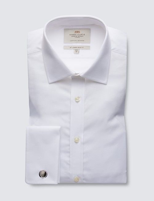 White Poplin Slim Shirt - Double Cuff-preview