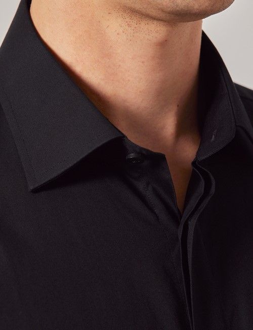 Black Slim Shirt - French Cuff - Concealed Placket-preview