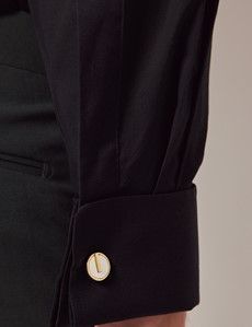 Black Slim Shirt - French Cuff - Concealed Placket-preview3