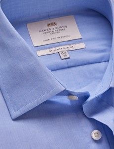 Slim Fit Blue End On End Shirt