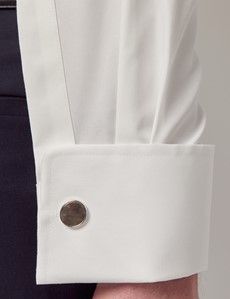 Non-Iron Cream Twill Slim Shirt - Double Cuff-preview4
