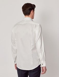 Non-Iron Cream Twill Slim Shirt - Double Cuff-preview3