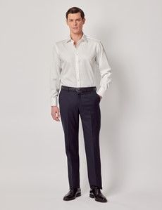 Non-Iron Cream Twill Slim Shirt - Double Cuff-preview5