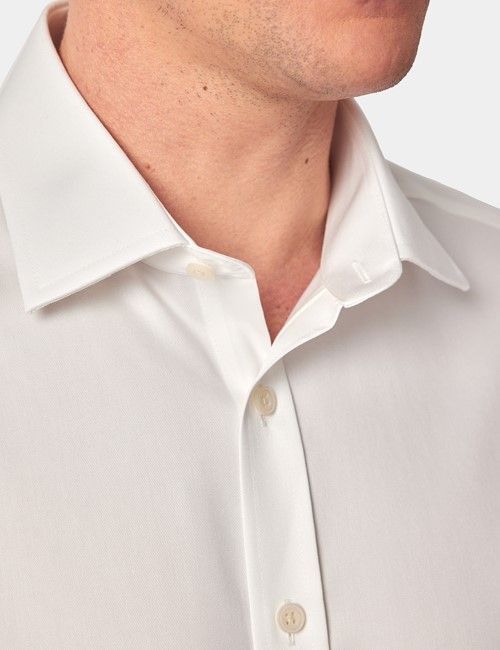 Non-Iron Cream Twill Slim Shirt - Double Cuff-preview