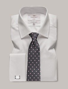 Non-Iron White Twill Slim Shirt - French Cuff-preview2