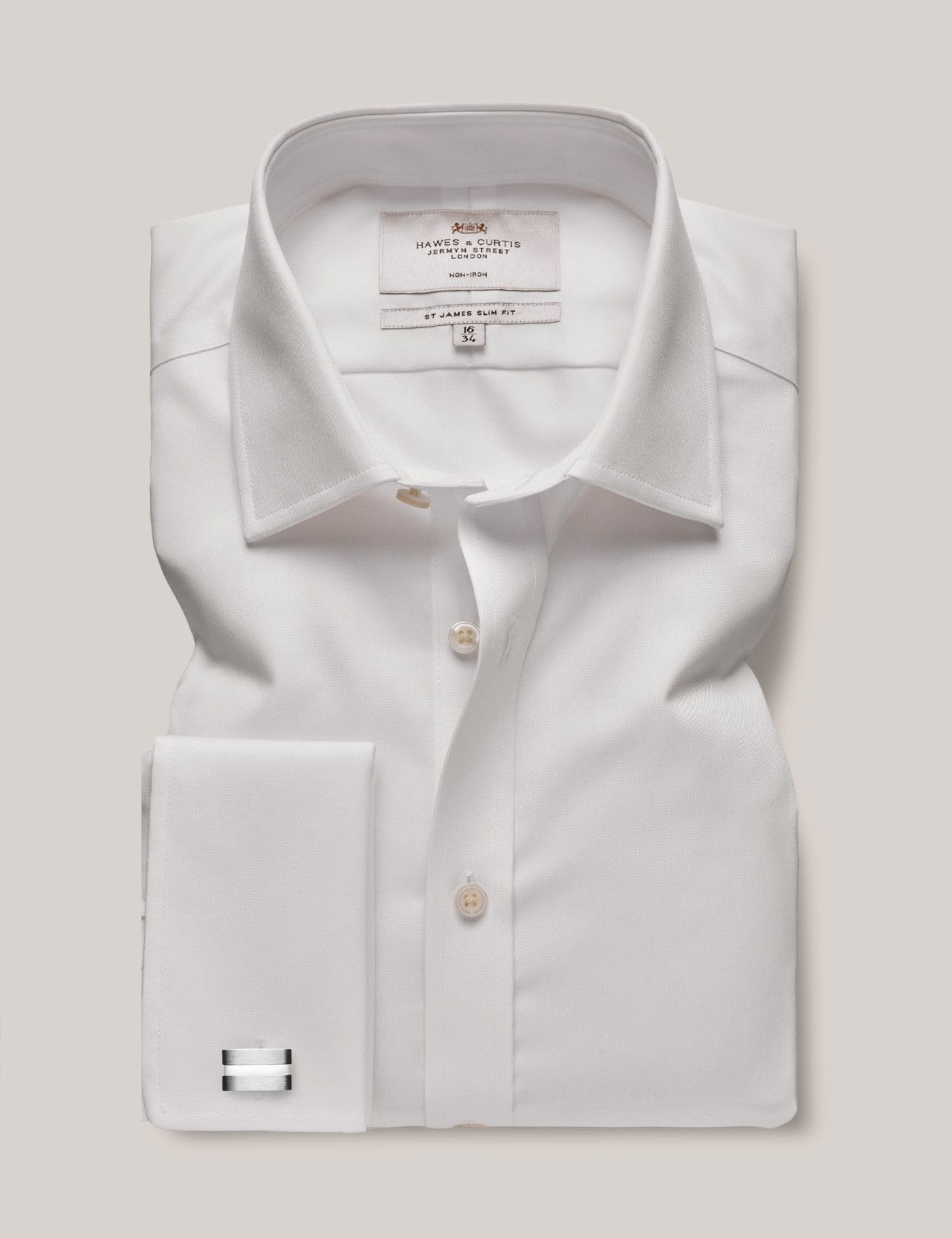 Slim Fit White Twill Non-Iron Shirt-preview