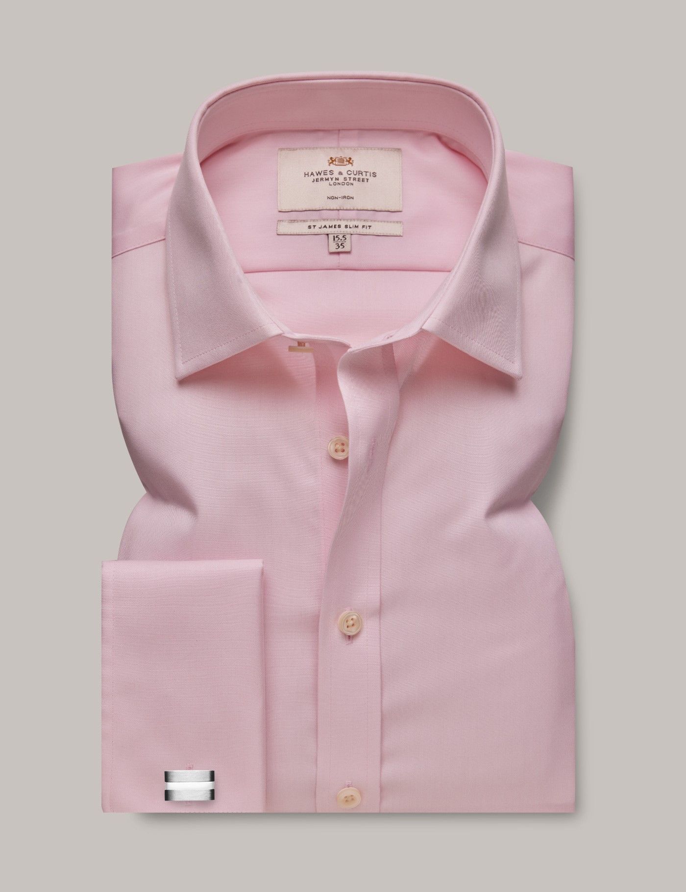 Slim Fit Pink Twill Non-Iron Shirt-preview