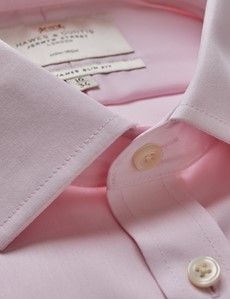Non-Iron Pink Twill Slim Shirt - Double Cuff