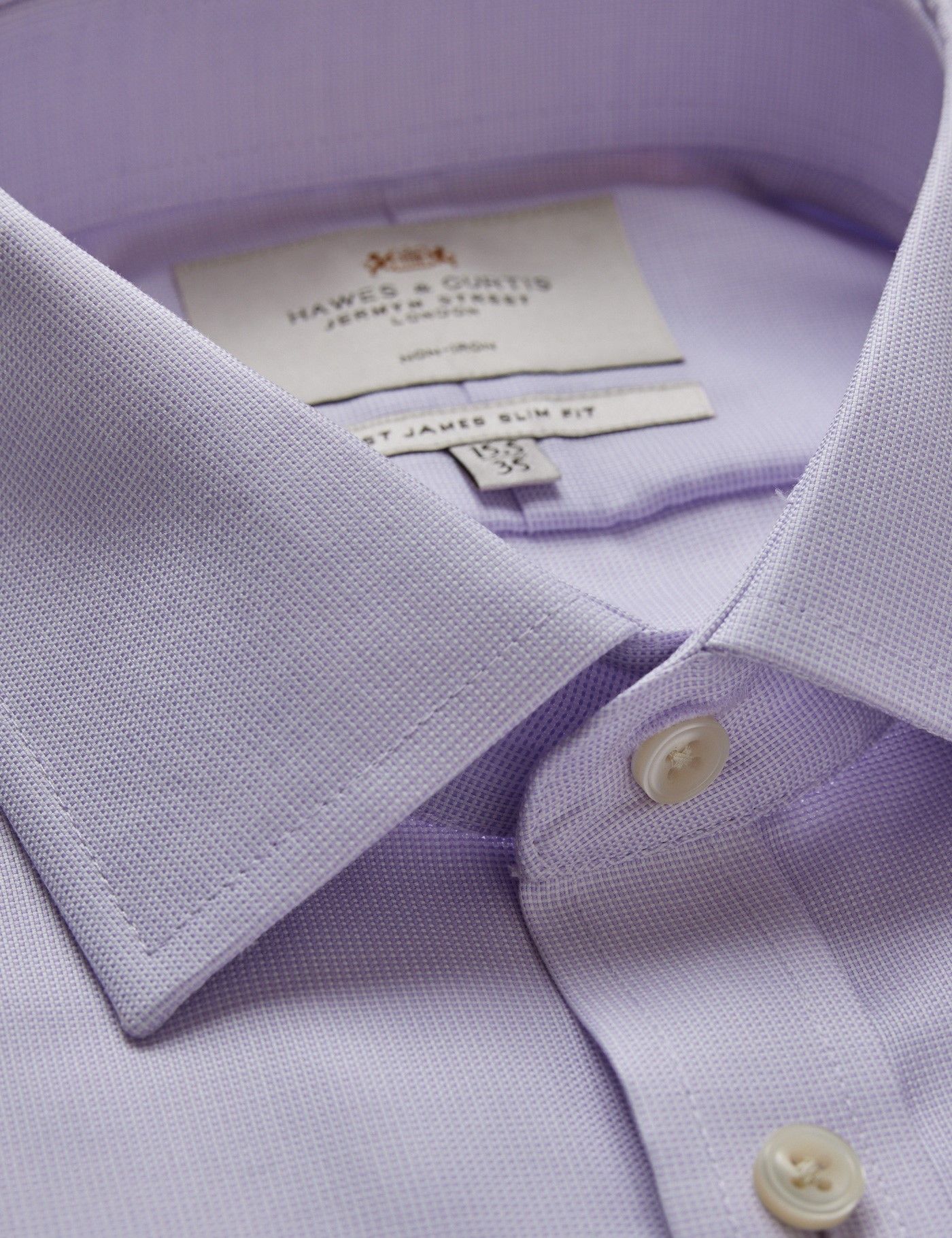 fitted lace wedding dress Men's Slim Fit Light Purple Button Up Dress Shirt Size N5 main image 0