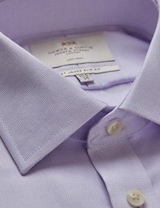 Slim Fit Lilac & White Non-Iron Shirt