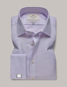 Slim Fit Lilac & White Non-Iron Shirt
