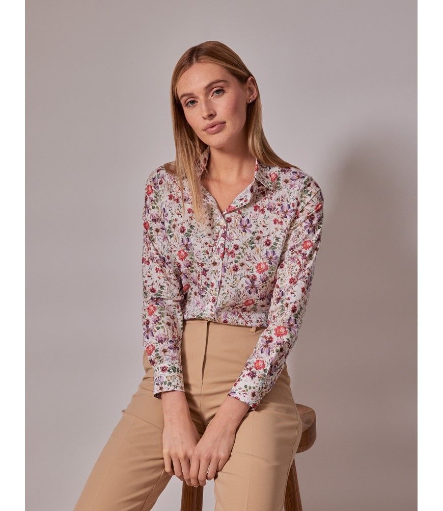 クラネ BACK PLEATS ROOM FLOWER SHIRT