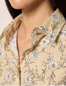 Semi-Fitted Yellow & White Floral Shirt