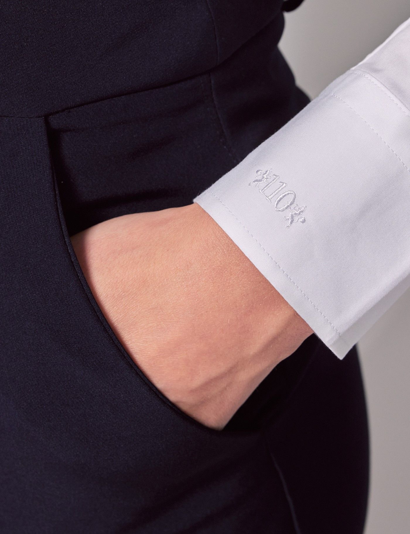 110th Anniversary White Cotton Semi-Fitted Shirt-preview