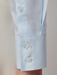 Semi-Fitted Light Blue Shirt - Contrast Detail