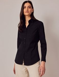 Semi-Fitted Black Shirt