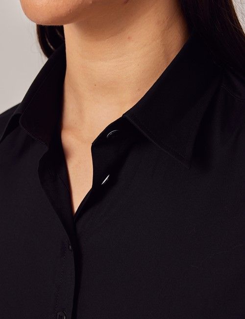 Black Semi Fitted Cotton Shirt-preview