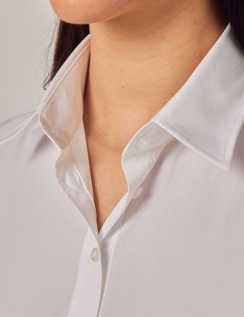 White Poplin Cotton Semi-Fitted Shirt-preview