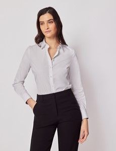 Semi-Fitted White Shirt - Contrast Detail