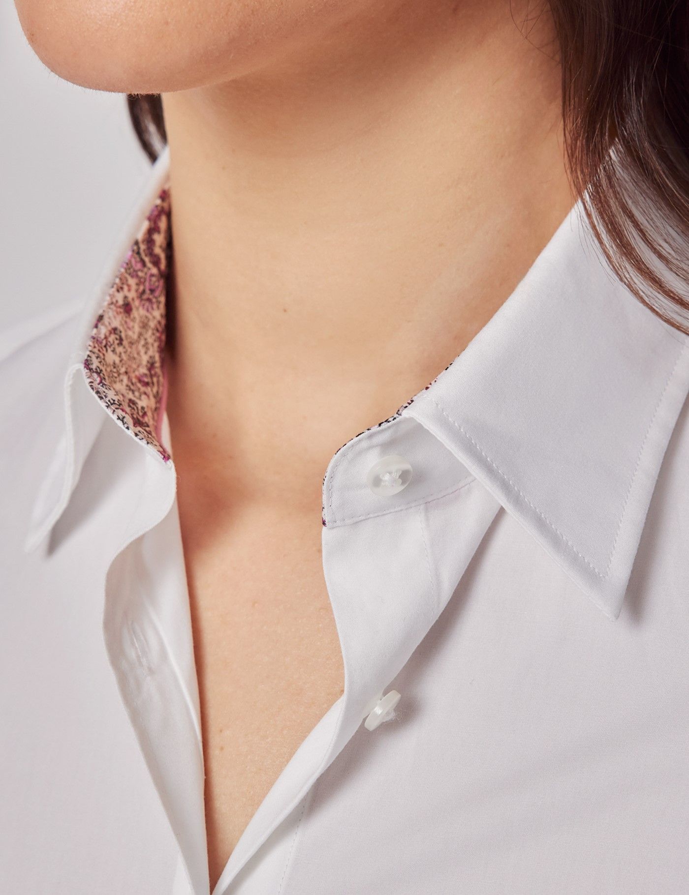 Semi-Fitted White Shirt - Contrast Detail-preview