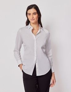 Semi-Fitted White Shirt - Contrast Detail
