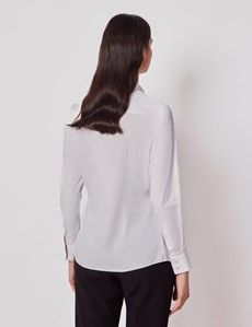 Semi-Fitted White Shirt - Contrast Detail