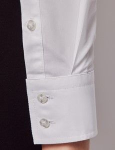 Semi-Fitted White Shirt - Contrast Detail
