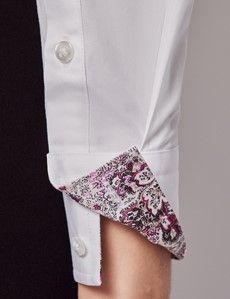 Semi-Fitted White Shirt - Contrast Detail