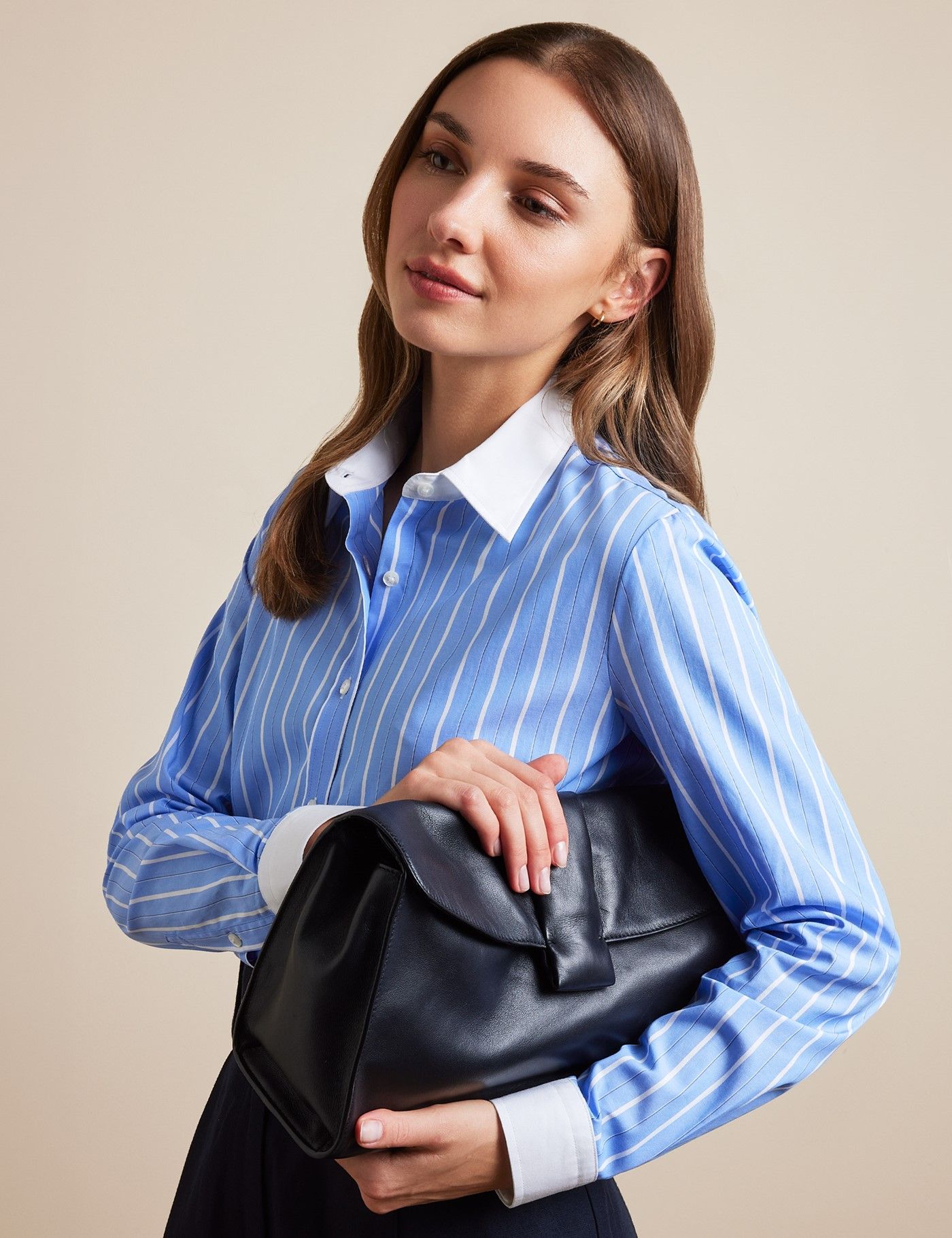 chinese dress ladies Grace Stripe Silk Shirt – Gorsuch main image 0
