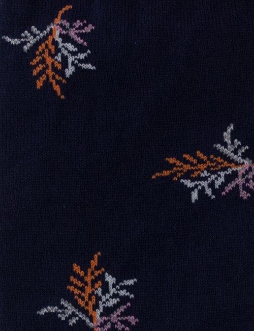 Blue & Pink Leaf Cotton Socks-preview