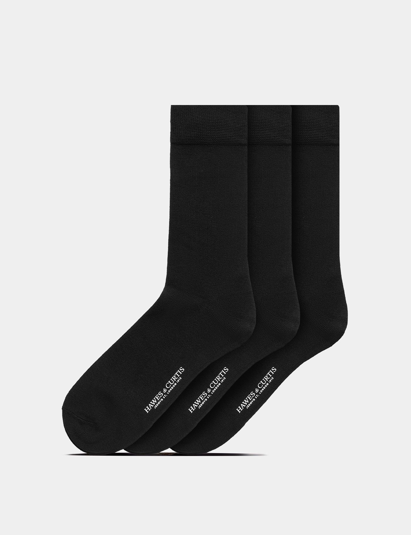 Men's 3-Pack Black Ribbed Socks