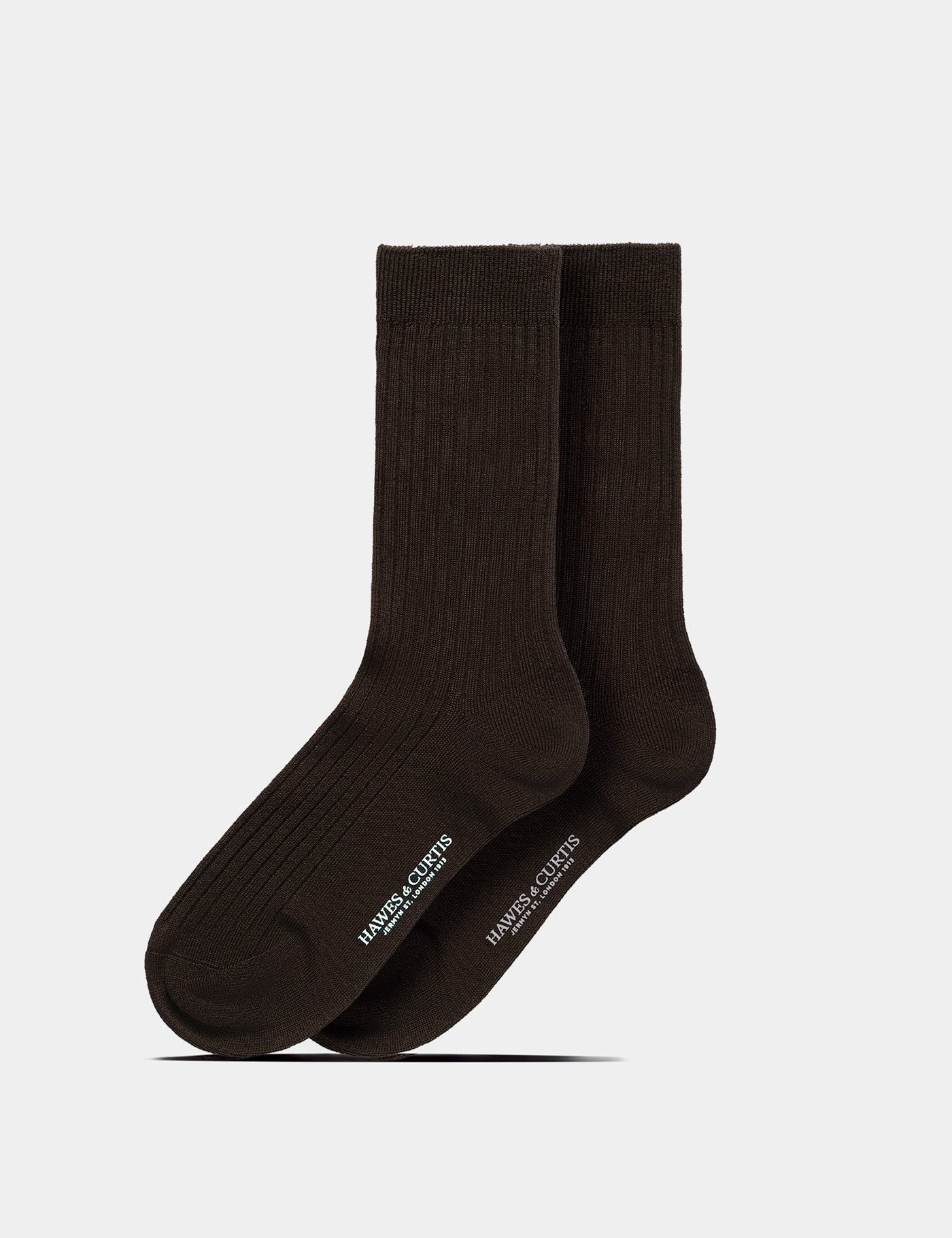 Men's Chocolate Brown Ribbed Socks