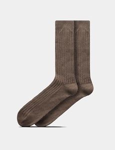 Taupe Ribbed 1913 Socks