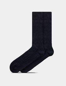 Navy Ribbed 1913 Socks