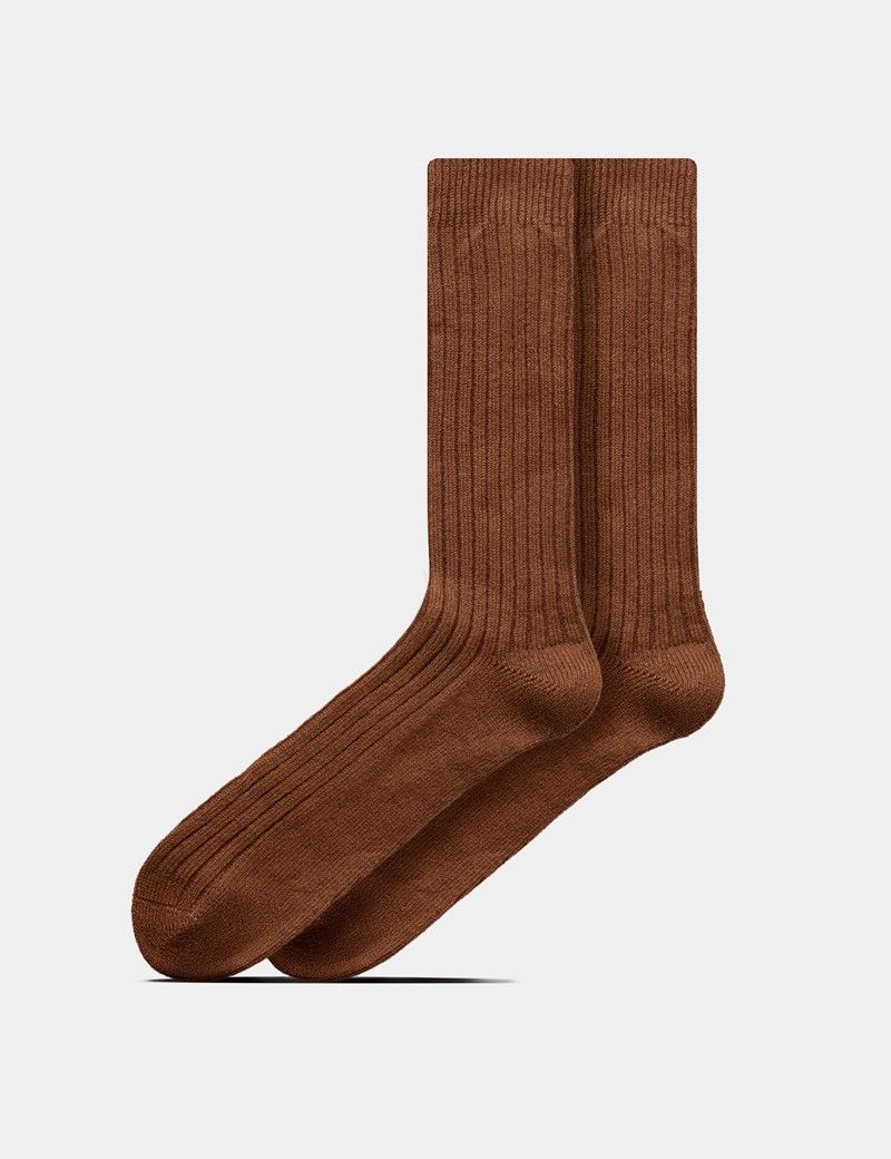 Rust Ribbed 1913 Socks