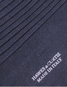 Sky Blue Ribbed Cotton Socks