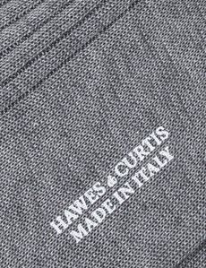 Grey Plain Ribbed Cotton Socks-preview1
