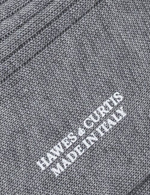 Grey Plain Ribbed Cotton Socks-preview