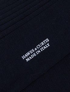 Men's Navy Plain Ribbed Cotton Socks-preview1