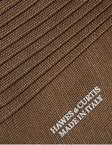 Beige Ribbed Cotton Socks