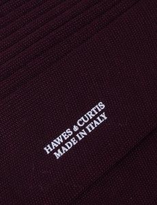 Wine Plain Ribbed Cotton Socks-preview1